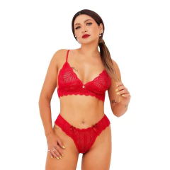 CONJUNTO LINGERIE ANNA PAULA COM RENDA E PINGENTE na internet