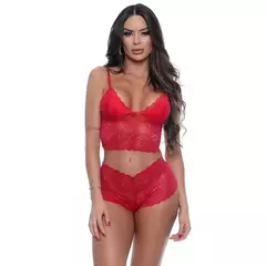 Imagem do Conjunto Cropped e Calesson em Renda Sem Bojo