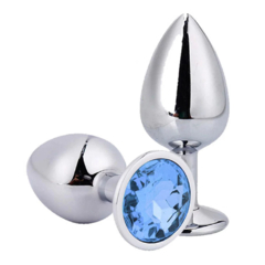 PLUG ANAL DE METAL REDONDO COM PEDRA G
