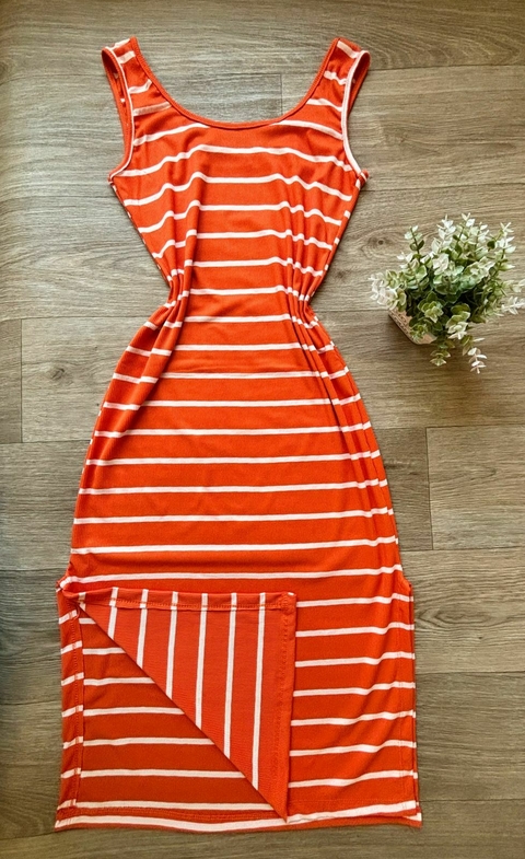 Vest Midi Canelado - laranja 0200085 - comprar online