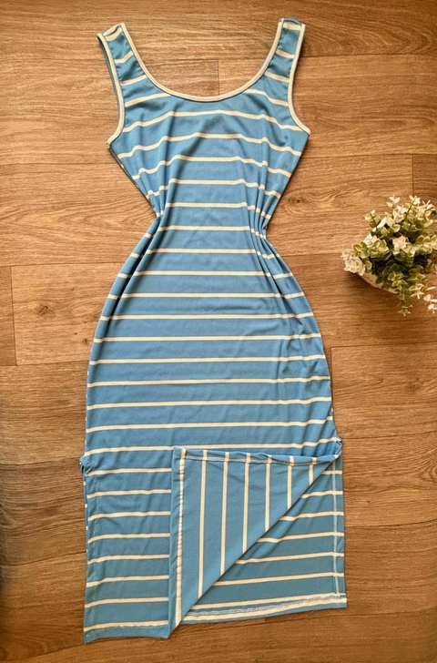 Vest Midi Canelado -azul - comprar online