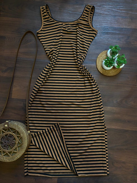 Vest Midi Canelado 0200085 caramelo