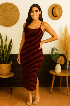 Vest Midi canelado novo 0200221 vinho - comprar online