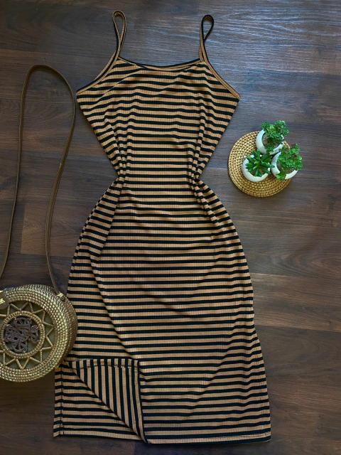 Vest Midi canelado novo 0200221 caramelo