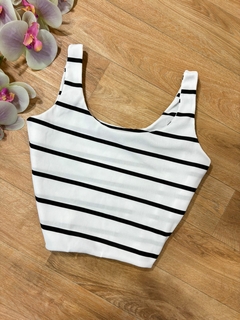 CROPPED SHEIN 0500318 CANELADO LISTRADO