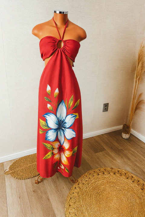 Vestido Longo com Estampa Floral Eloisa Tactel