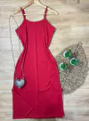 Vest canelado Midi novo 0200221 vermelho