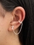 brinco cruz com corrente e piercing fake - comprar online
