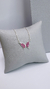 colar borboleta zirconias pink