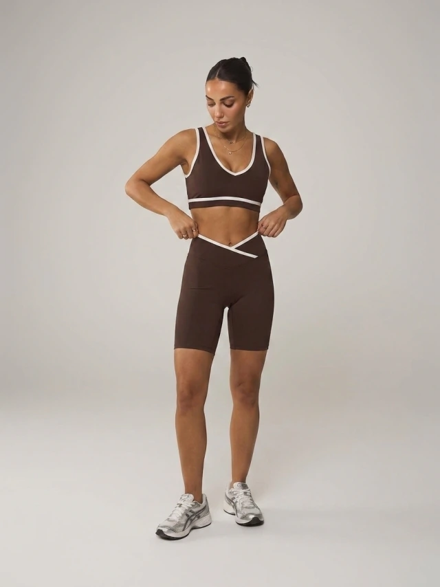 Calza biker crossed chocolate de Bracaactivewear