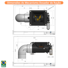 Mecanismo dosador de ração automático com kit solar na internet