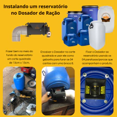 Mecanismo dosador de ração automático com timer 12v e divisor y para dois animais - Rei dos Alimentadores