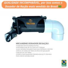 Mecanismo dosador de ração automático com timer 12v e divisor y para dois animais - Rei dos Alimentadores