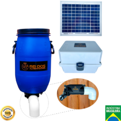 Alimentador automático bombona recondicionada de 30l com kit solar e divisor y para dois animais na internet