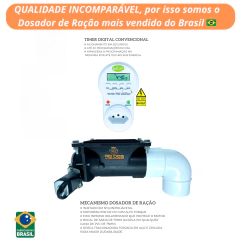 Mecanismo dosador de ração com timer digital bivolt (não acompanha a fonte 12v/10a) na internet