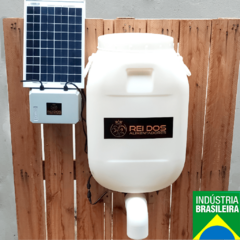 Alimentador automático bombona recondicionada de 50l com kit solar e divisor y para dois animais