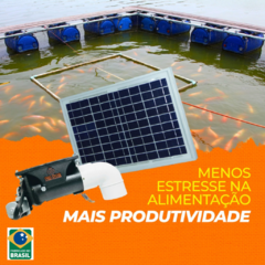Imagem do Mecanismo dosador de ração automático com kit solar + divisor y para dois animais