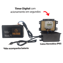 Mecanismo dosador de ração automático com timer 12v (para uso com baterias) na internet