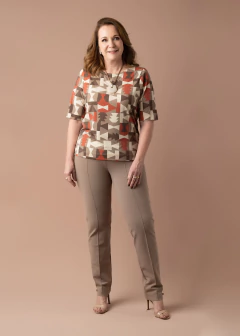 Calça Cleusa caqui - Cleusa Boutique