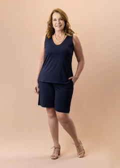 Blusa Jasmin azul marinho - comprar online