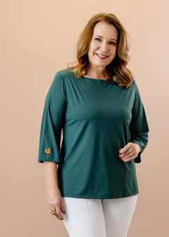 Blusa Begônia verde escuro - comprar online