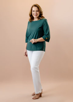 Blusa Begônia verde escuro - comprar online