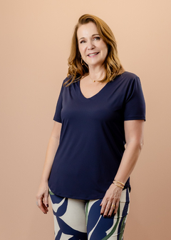 Blusa Cosmos azul marinho - comprar online