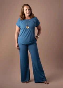 Blusa Orquídea azul jeans na internet