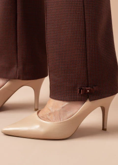 Calça Cleusa Pied de Poule marrom - loja online