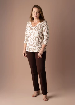 Calça Cleusa marrom - Cleusa Boutique