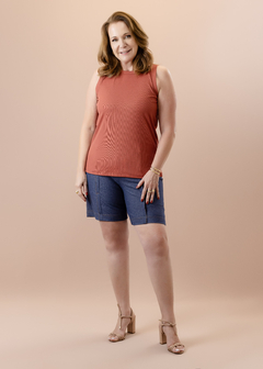Bermuda Solo malha jeans azul - comprar online