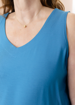 Blusa Ciclame azul - Cleusa Boutique