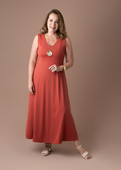 Vestido Íris telha - comprar online