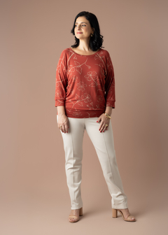 Blusa Tóquio telha - Cleusa Boutique