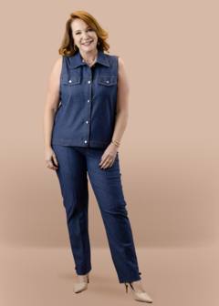 Imagem do Calça Cleusa malha jeans azul