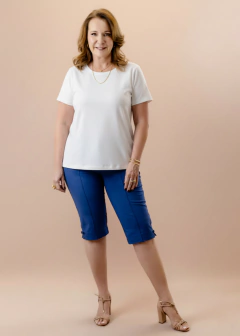 Bermuda Cleusa azul índigo - comprar online
