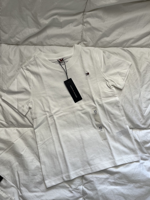 Remera blanca escote V | Tommy Hilfiger #K001