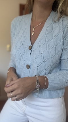 Cardigan Taipei Celeste - comprar online
