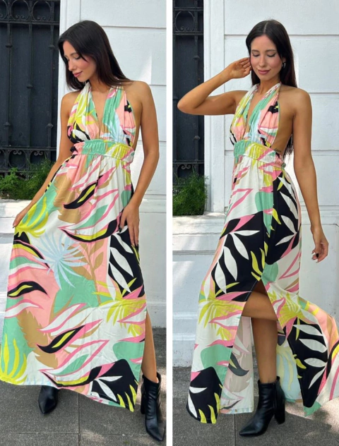 VESTIDO LARGO MARISOL EN POPLIN TRE