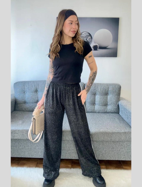 PALAZZO EN MORLEY CON GLITER PINK - comprar online