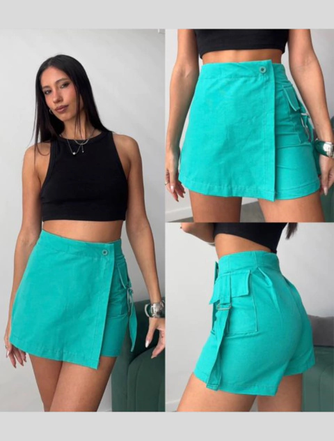 SHORT POLLERA CARGO EN BENGALINA RIGIDA TRE - comprar online