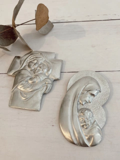 Cuneros Virgen con el niño grandes(BAÑO DE PLATA) - comprar online