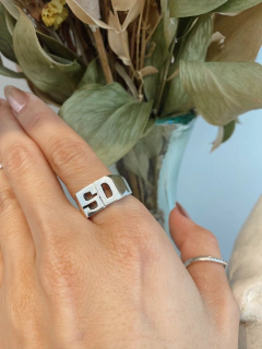 Anillo dos iniciales (plata) - comprar online