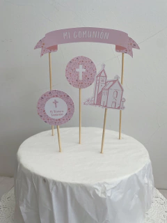 Pack de Toppers comunion (rosa) - comprar online
