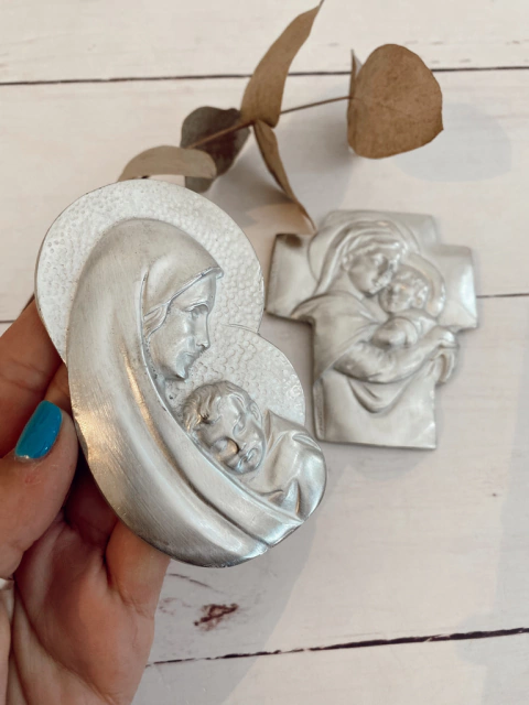 Cuneros Virgen con el niño grandes(BAÑO DE PLATA)