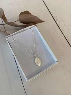 Medalla Milagrosa pulida + cadena (plata) - Manantial de Luz