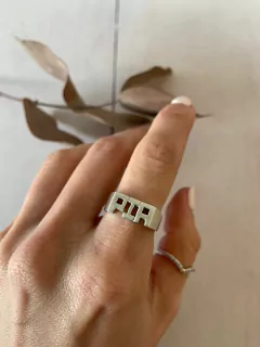 Anillo tres iniciales (plata) - tienda online