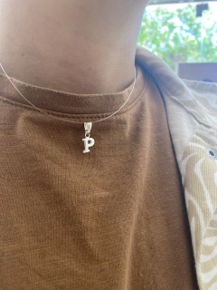 Tanza con inicial de plata - tienda online