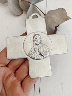 Cunero Cruz Sagrado Corazón (BAÑO DE PLATA)