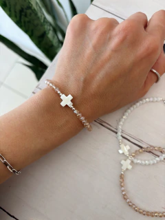 PULSERA MAGNOLIA (CRUZ NACAR Y CRISTALES) - comprar online